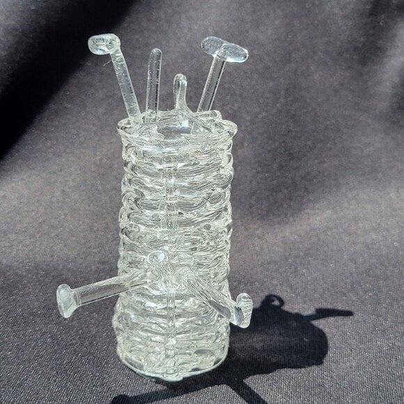 Spun Glass Golf Bag & 3 Golf Club Cocktail Stirrers Swizzle Sticks, 2 1/2" (Bag) - Picture 3 of 4